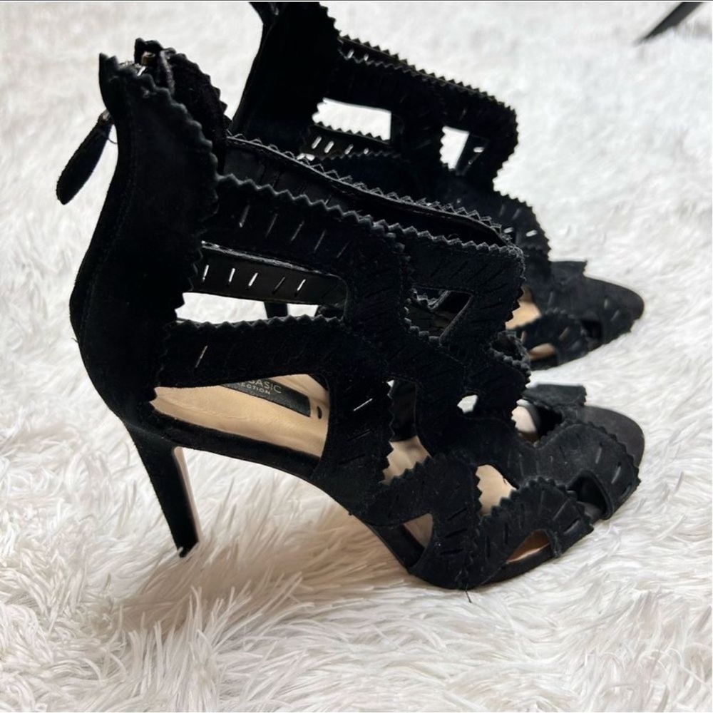 Zara Basic Collection Open Toe Black Heels Size 38